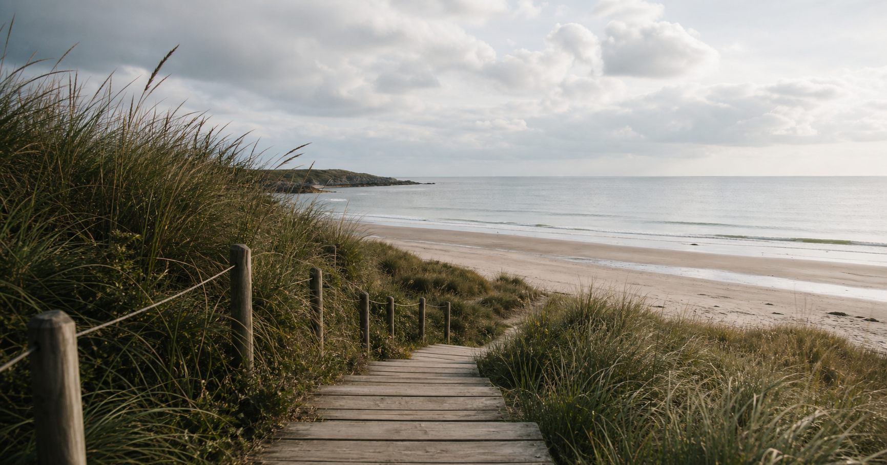 Quiet coastal steps representing pacing, recovery and steadier routines after ADHD burnout